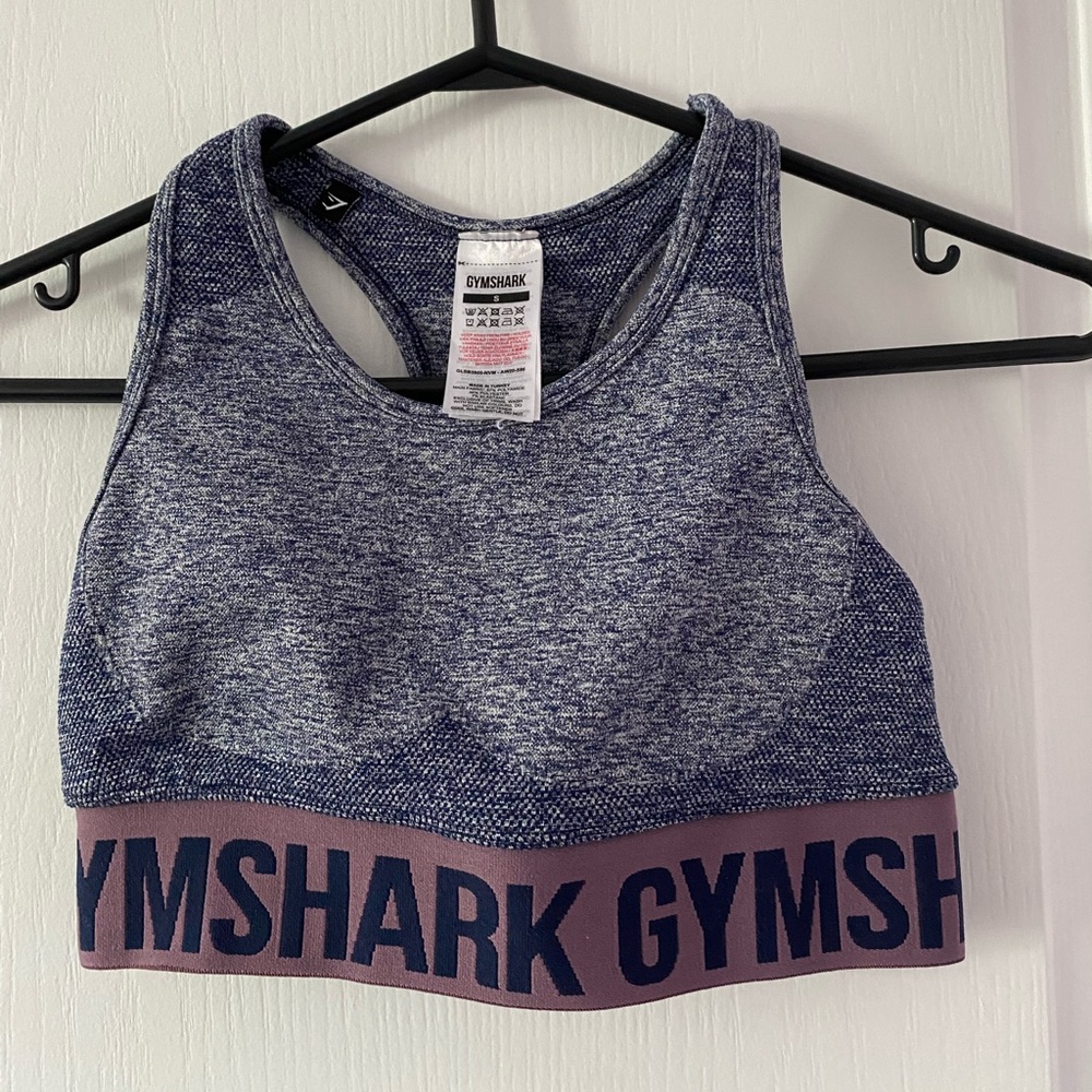 GYMSHARK high neck sports bra with logo band